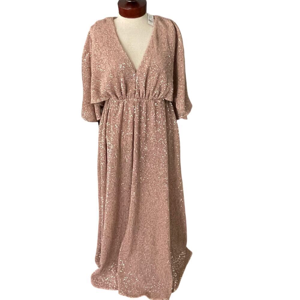 New York Company Gabrielle Union NEW Sequin Maxi Dress V-Neck Small Party NYE